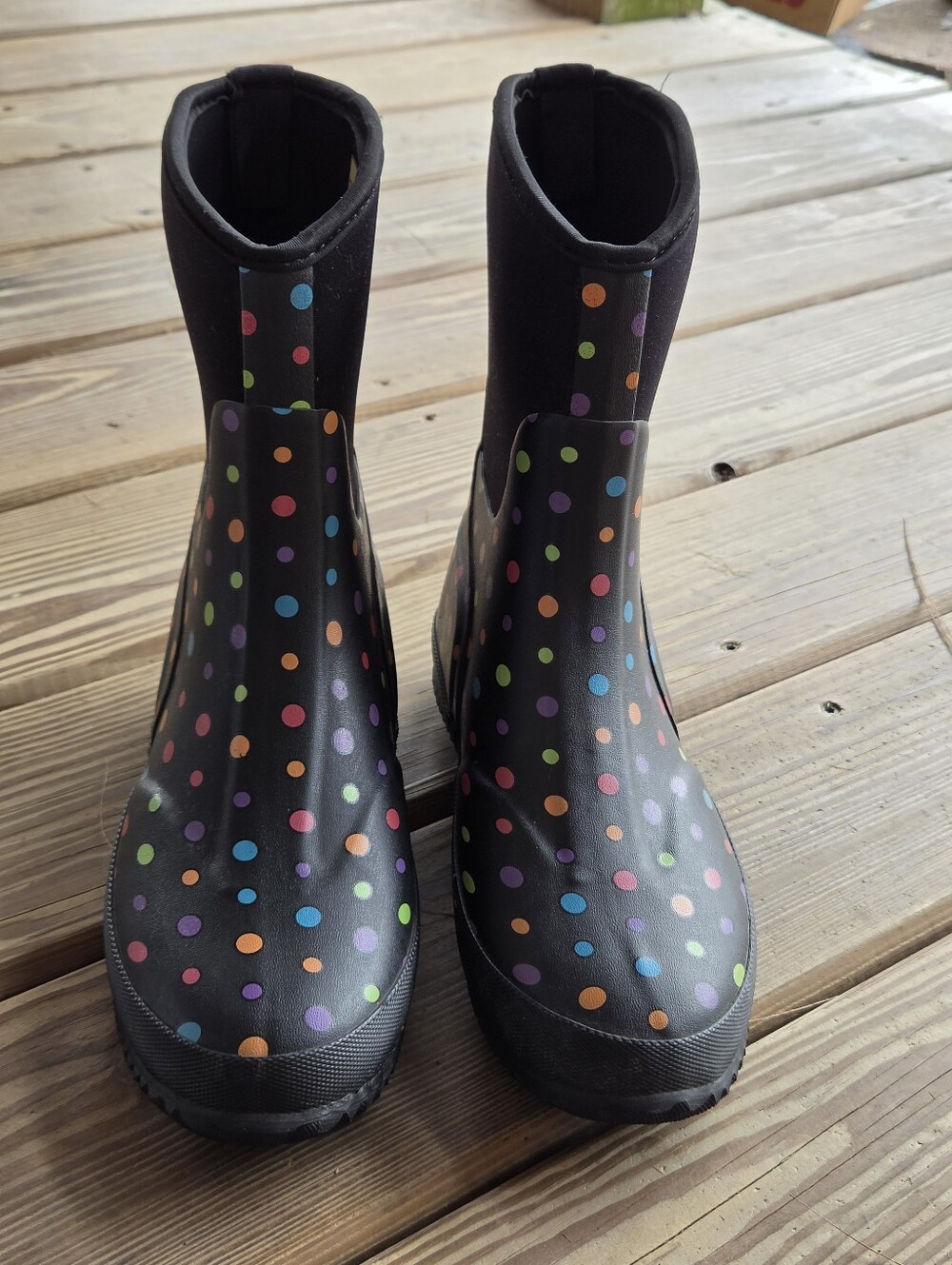 Western Chief Women's Ditsy Dots Neoprene Mid Rain Boots - Size 7